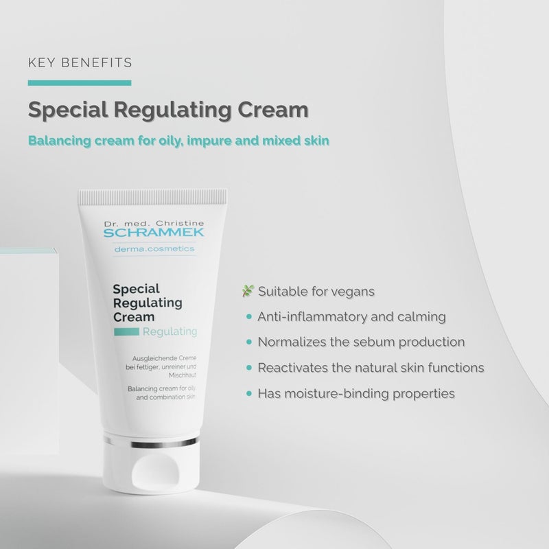 Schrammek Special Regulating Cream (1.7 fl oz) - For Oily & Mixed Skin - Aloe Vera & Vitamin E - Face Moisturizer & Face Cream - Skin Care - Dr Schrammek - Image 2